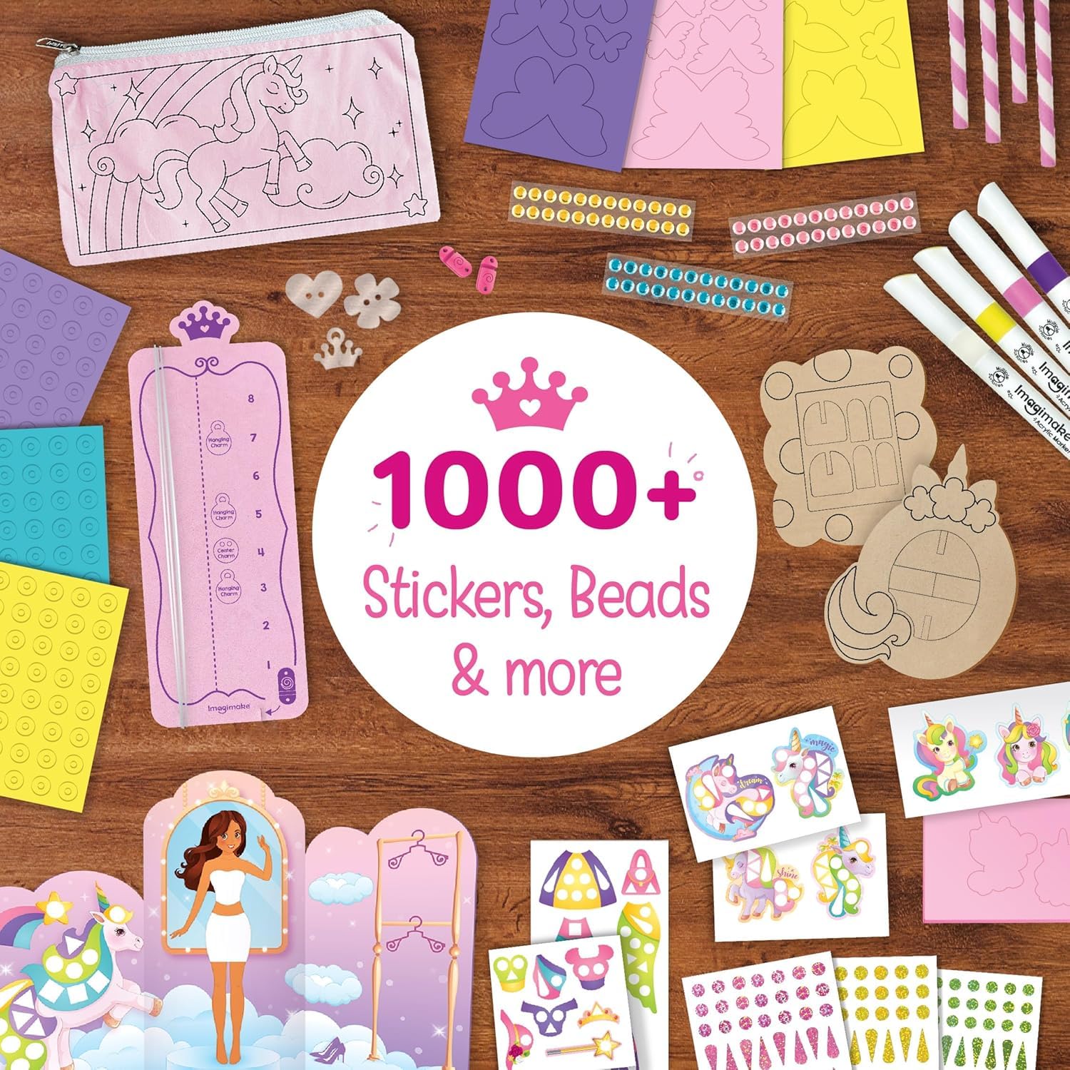 Imagimake Unicorn Craft Kit: bracelet making set for jewelry crafting and hand-eye coordination
