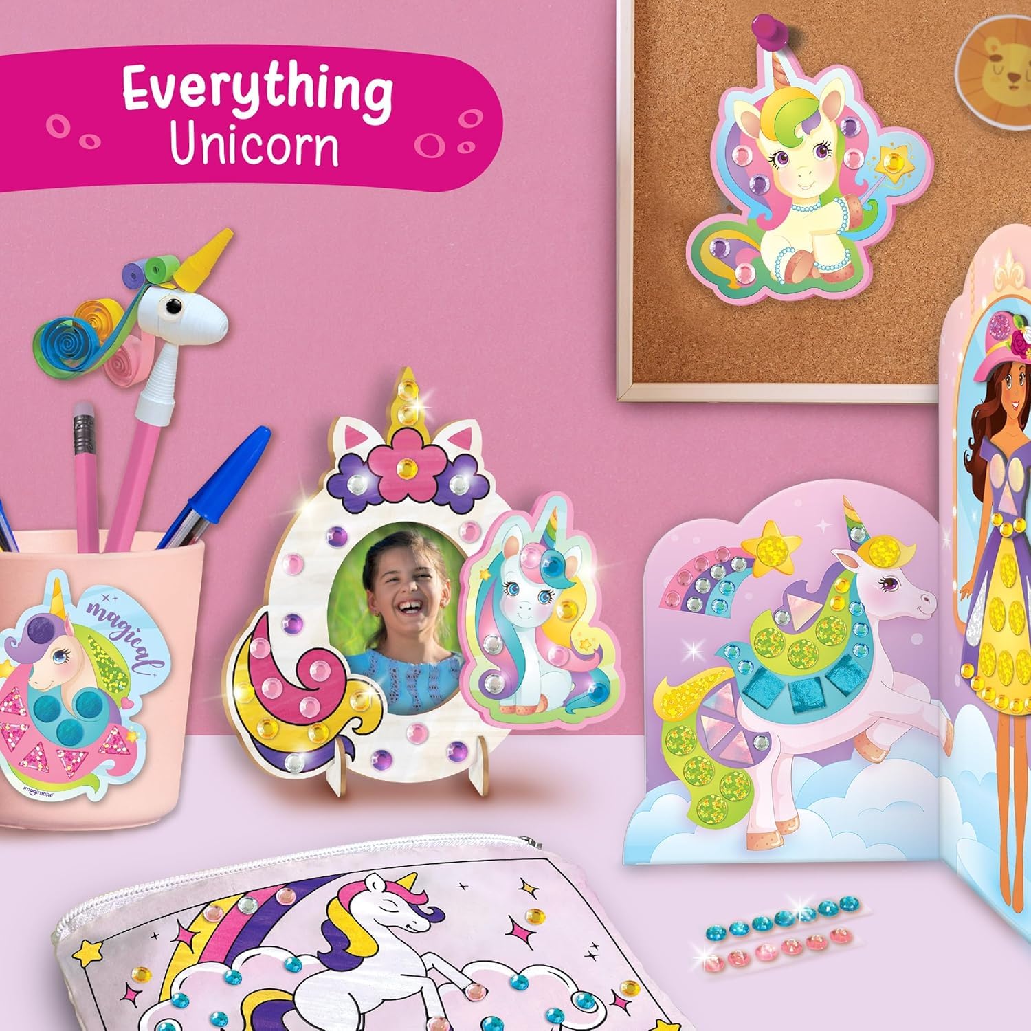 Imagimake Unicorn Craft Kit: glitter stickers boost creativity and room decor