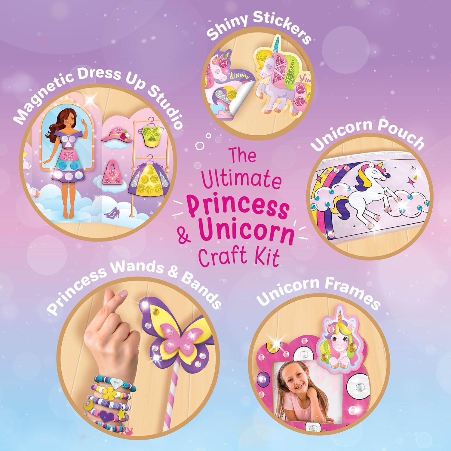 Imagimake Unicorn Craft Kit: unicorn pouch decorated with diamond art for sparkling keepsakes