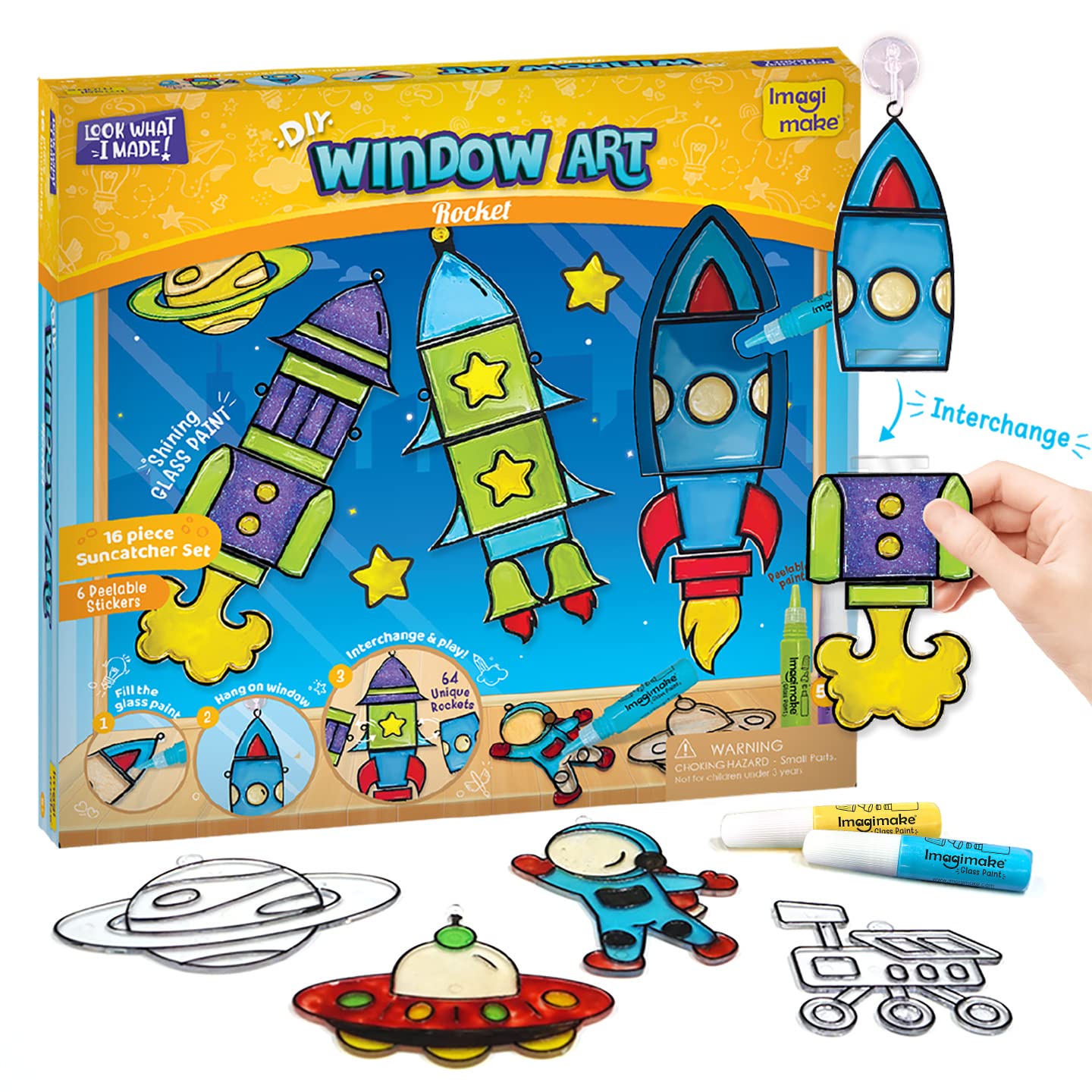Imagimake rocket suncatcher with 64 creative combos