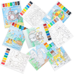 Imagination Works Paint with Water embedded palette on page; spill-free art.