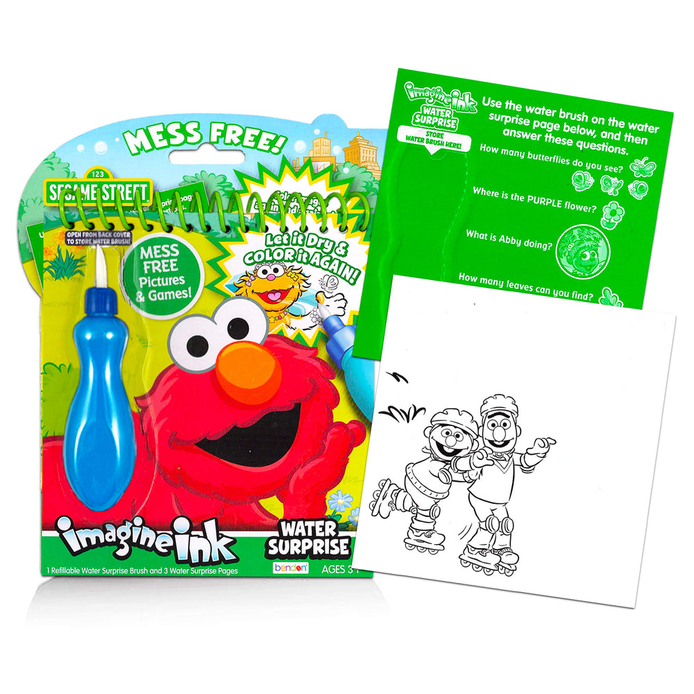 Imagine Ink Sesame Street Elmo water painting book reveals color with water
