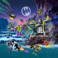 Imaginext Batcave front door opens to reveal command center actions