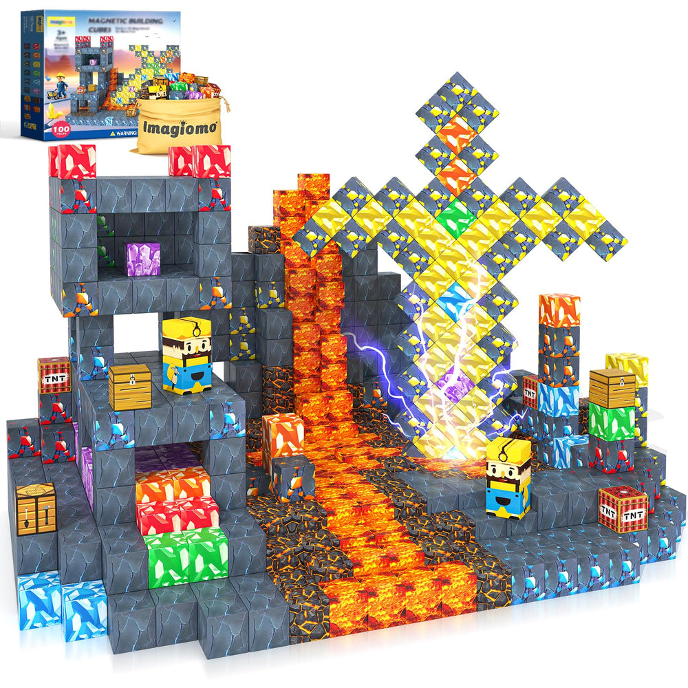 Imagiomo magnetic blocks assembly for creative play and motor skills development