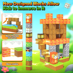 Imagiomo Magnetic Blocks fox den assembly for storytelling adventures