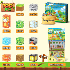 Imagiomo Magnetic Blocks treehouse creation for imaginative building