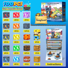 Imagiomo sparkling crystal swords for imaginative building play