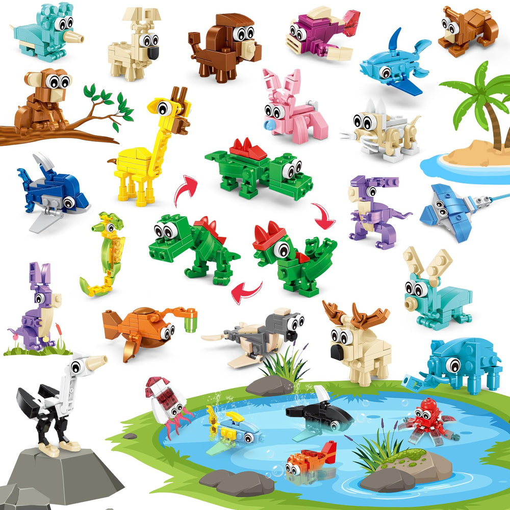 IMCUAMK forest-series animal figures for imaginative play and color recognition