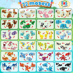 IMCUAMK land-series animals durable blocks that support fine motor skills during construction