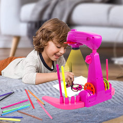 Imireux drawing projector 12-color brushes enables vibrant color choices for children.
