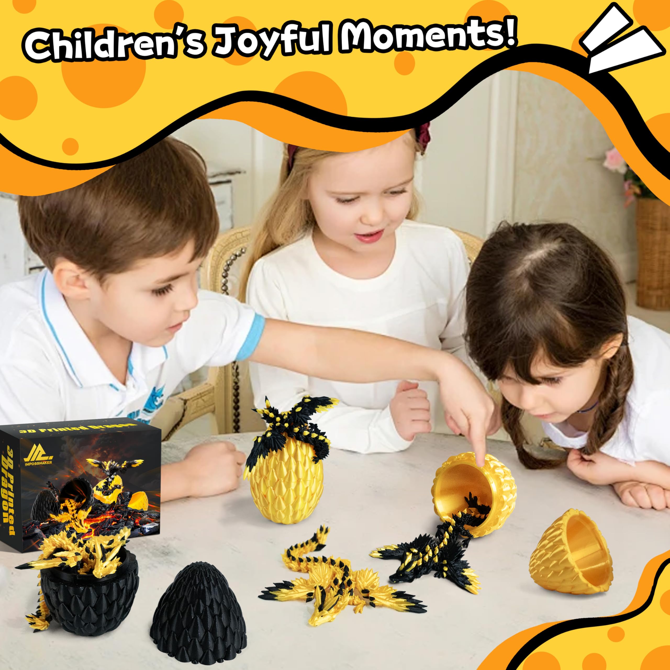 Impossmaker articulated dragons feature movable wings for interactive desk play