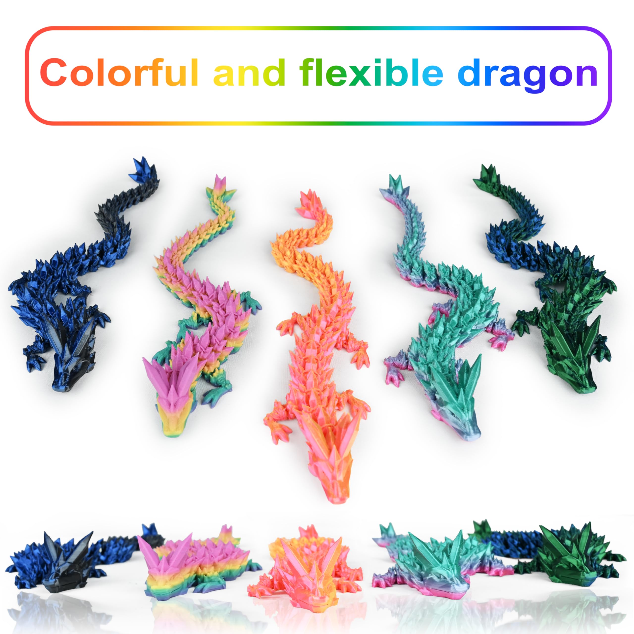 Impossmaker Dragon Set highlights vibrant colors and crystal detailing on desk decor.