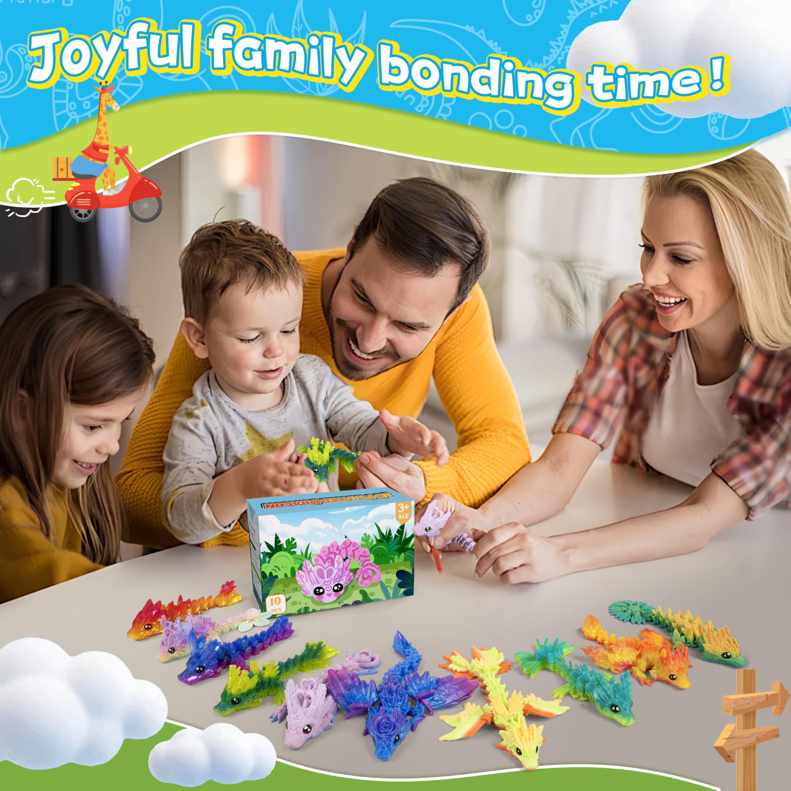 Impossmaker rainbow articulated crystal dragon 02 ideal for display, storytelling, and sensory play.