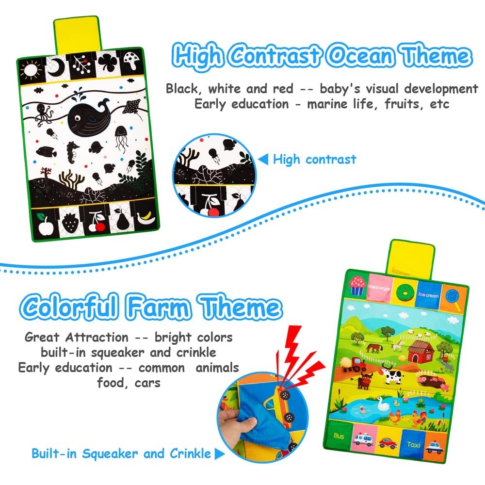 Inbeby high-contrast patterns encourage visual tracking and focus.