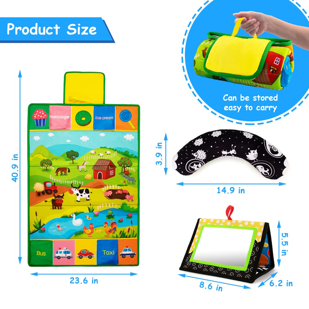 Inbeby portable foldable mat for play anywhere and easy storage.