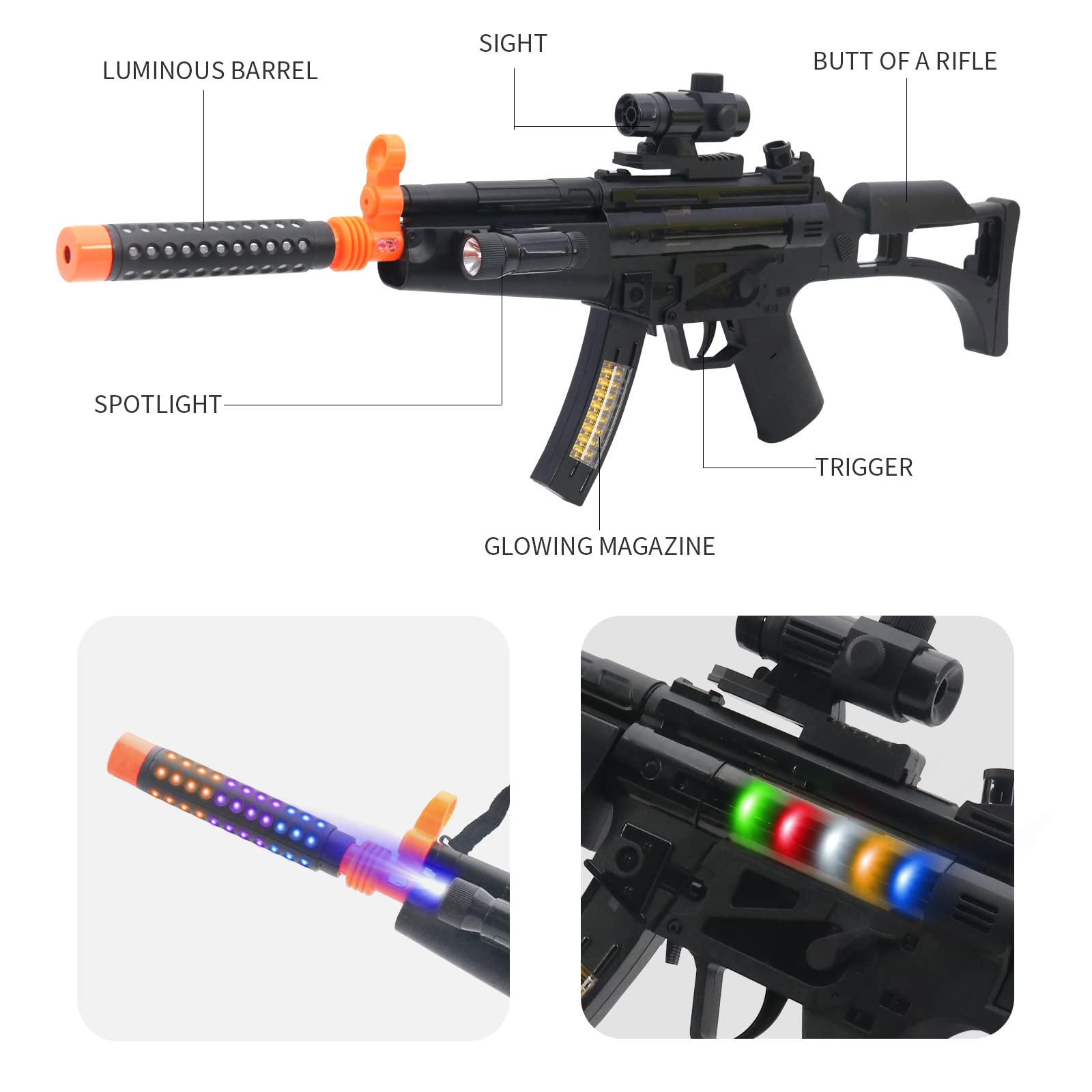 INCHOI MP5 trigger-pull image shows interactive shooting sounds