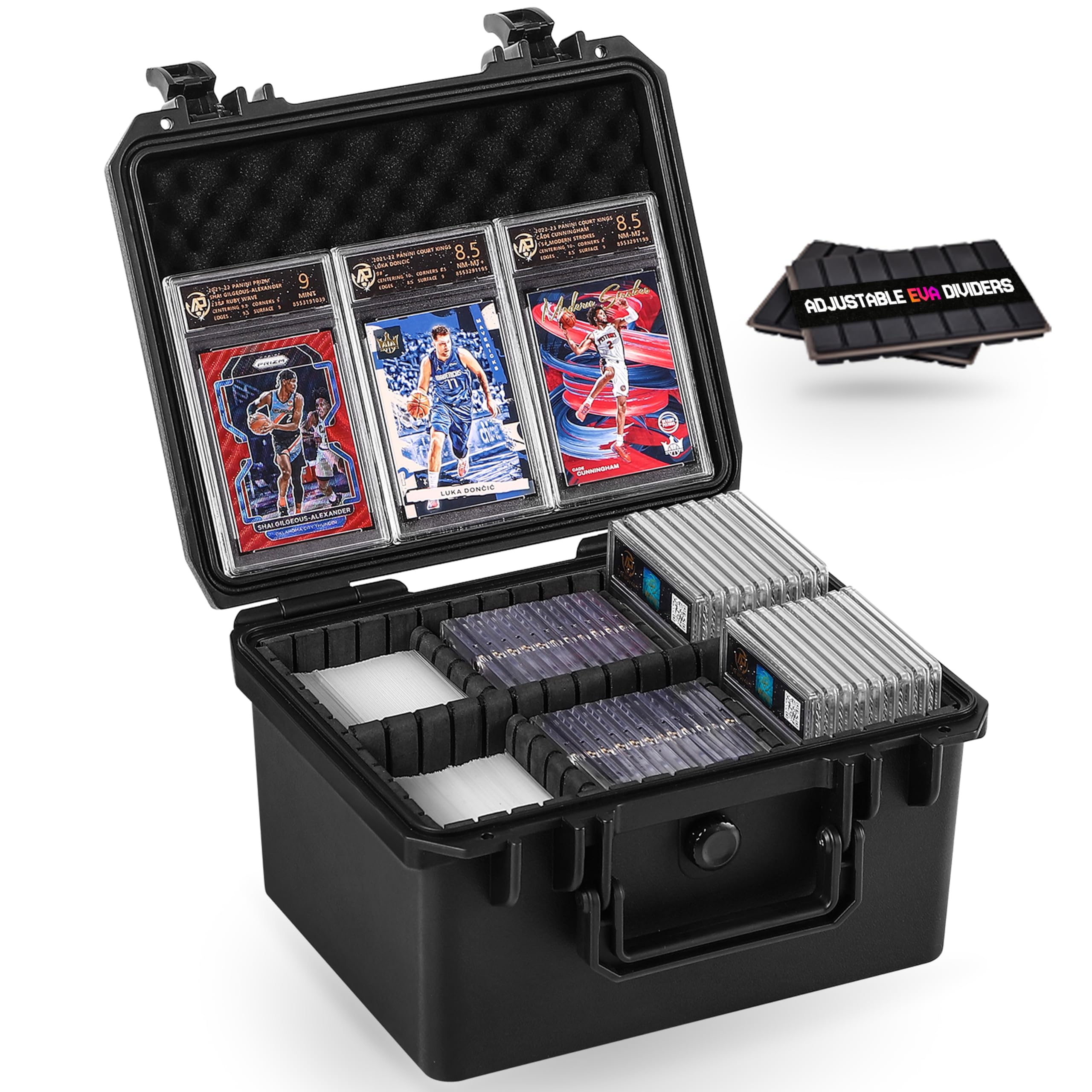 INCHOICASES Card Case interior with six dividers for organized card storage.