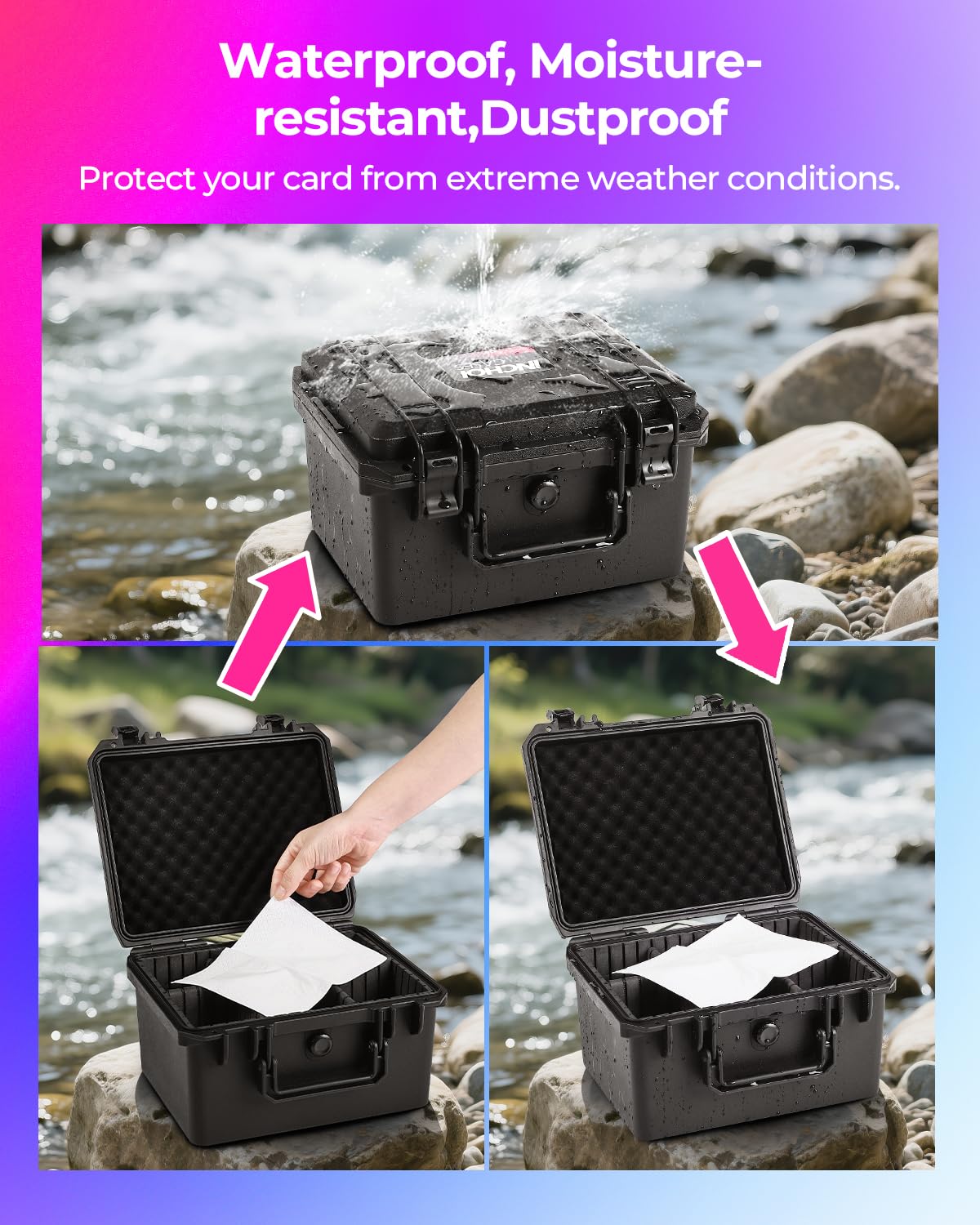 INCHOICASES Card Case travel handle shown for easy transport to shows.