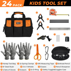 INCLY Kids Real Tool Set pliers close-up in bag, easy access for learning.