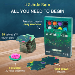 Incredible Dream A Gentle Rain hand-drawn lake artwork adds tranquil ambience