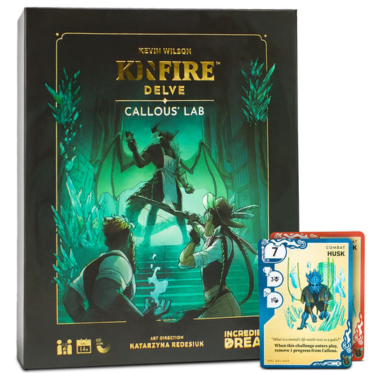 Incredible Dream Kinfire Delve Callous Lab cover art with perilous dungeon ambiance.