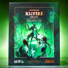 Incredible Dream Kinfire Delve includes custom dice and trackers for resource management.