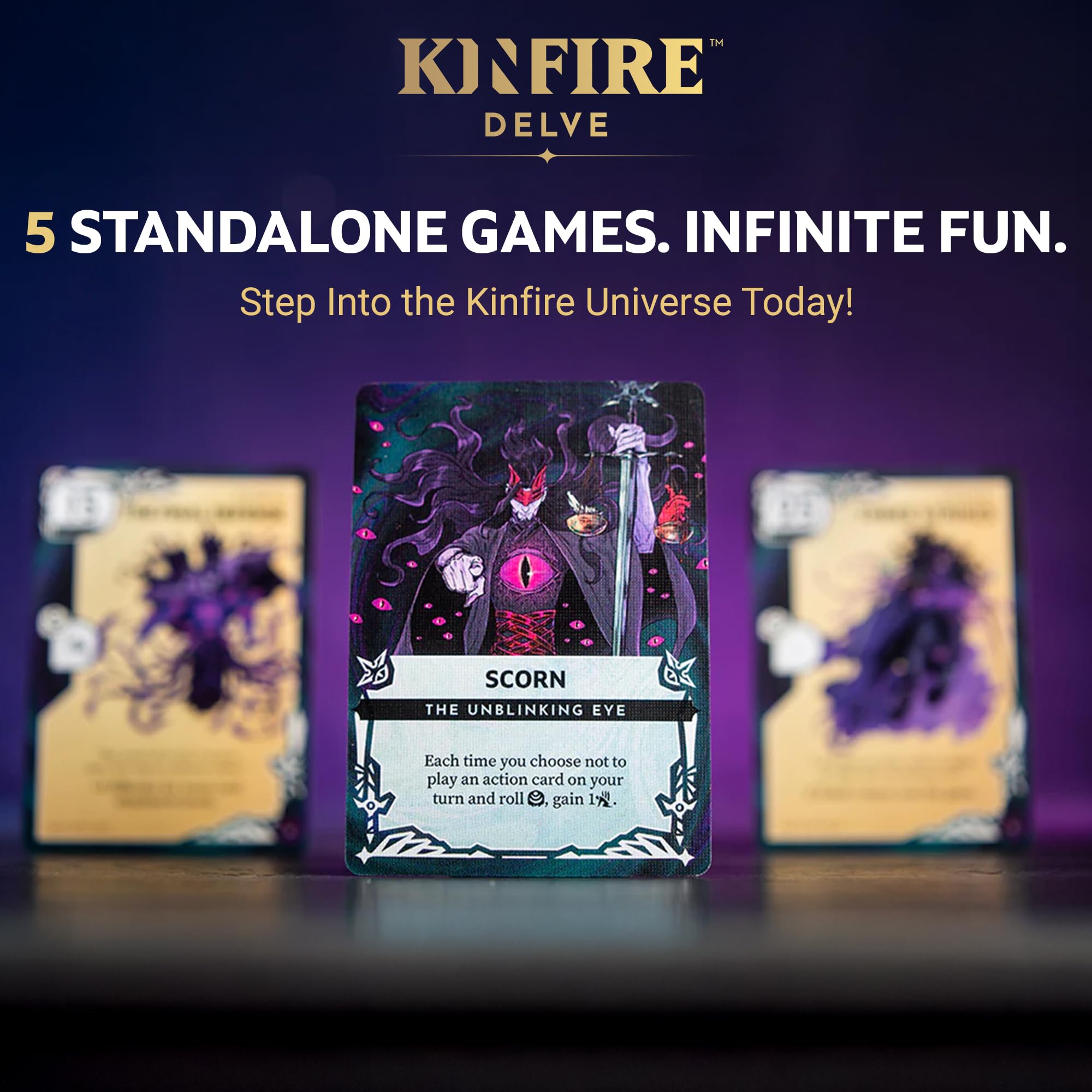Incredible Dream Kinfire Delve custom dice add power and risk.