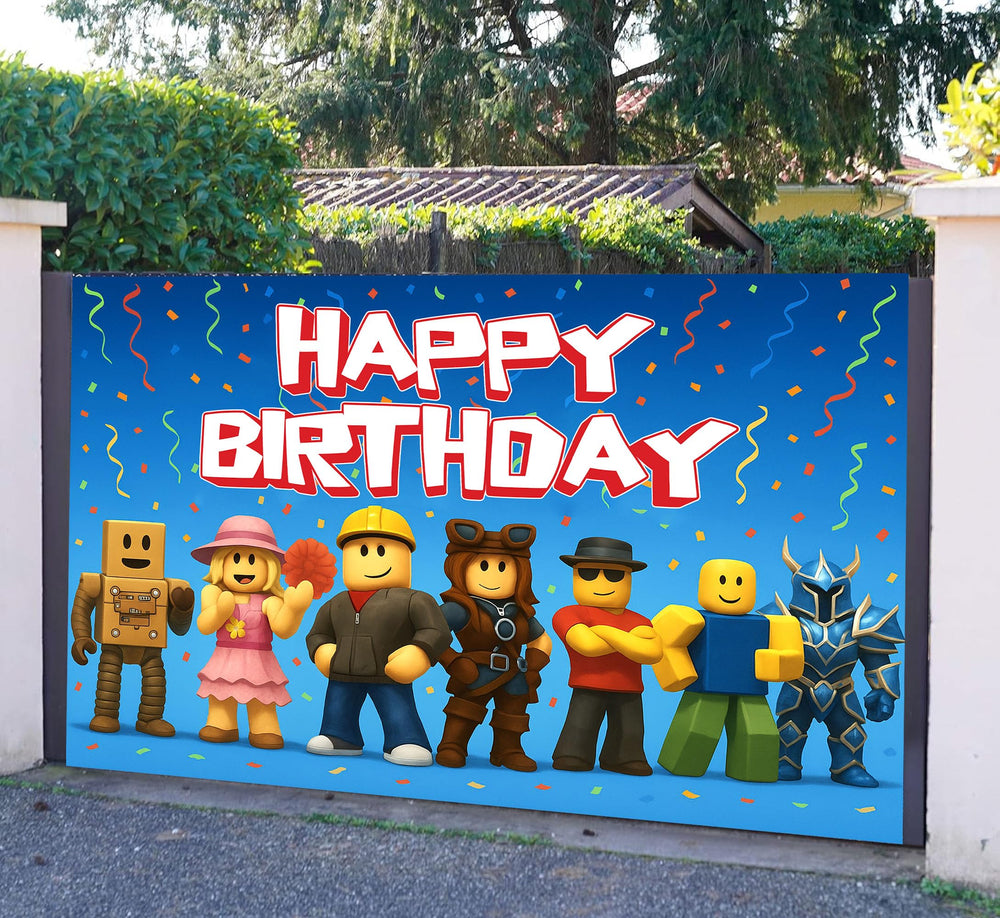 IndoTribe happy birthday pixel banner for photos and party decor