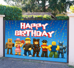 IndoTribe happy birthday pixel banner for photos and party decor
