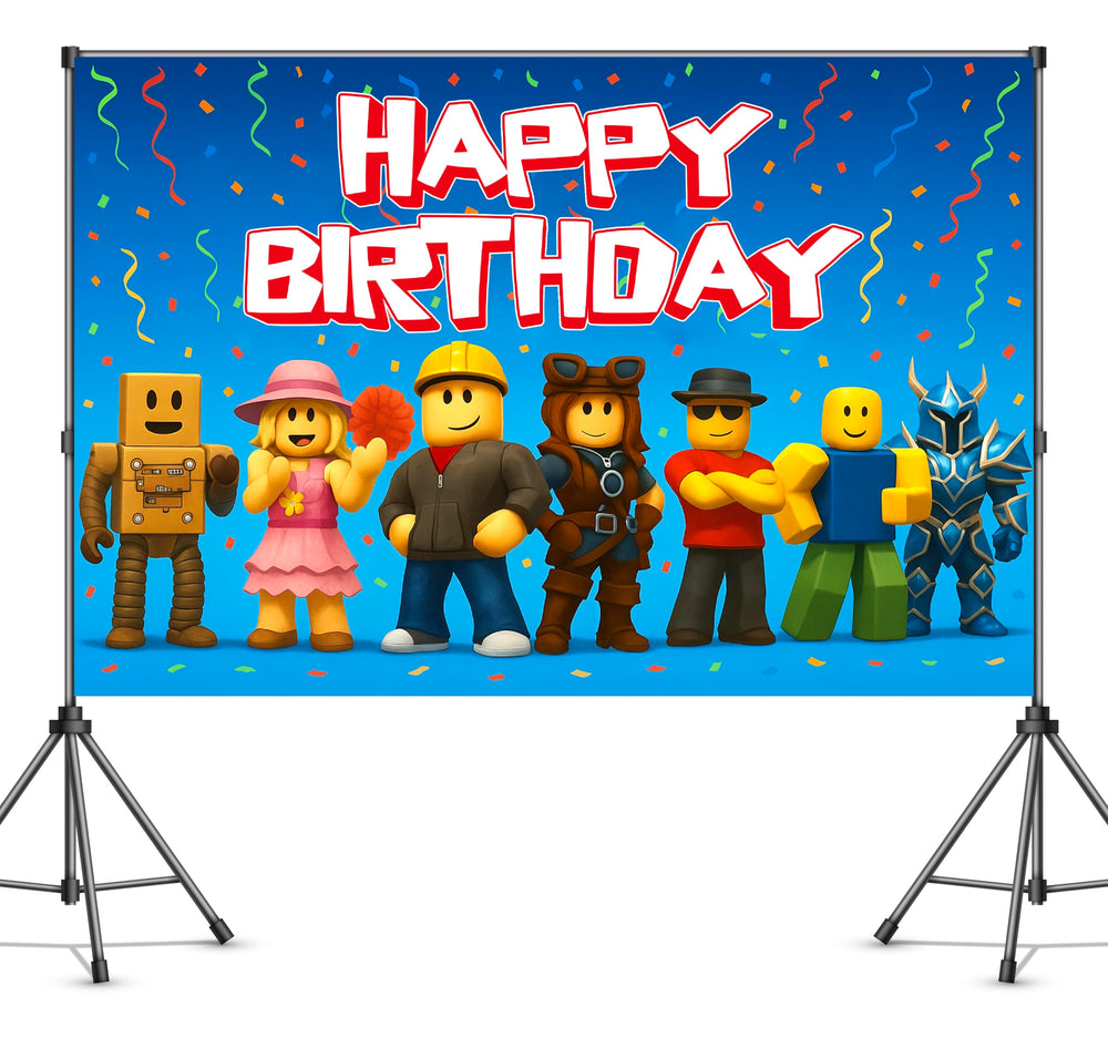 IndoTribe video game backdrop 6x4ft for a game-themed party
