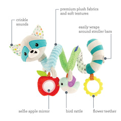 Infantino flower teether soothes gums while baby explores textures