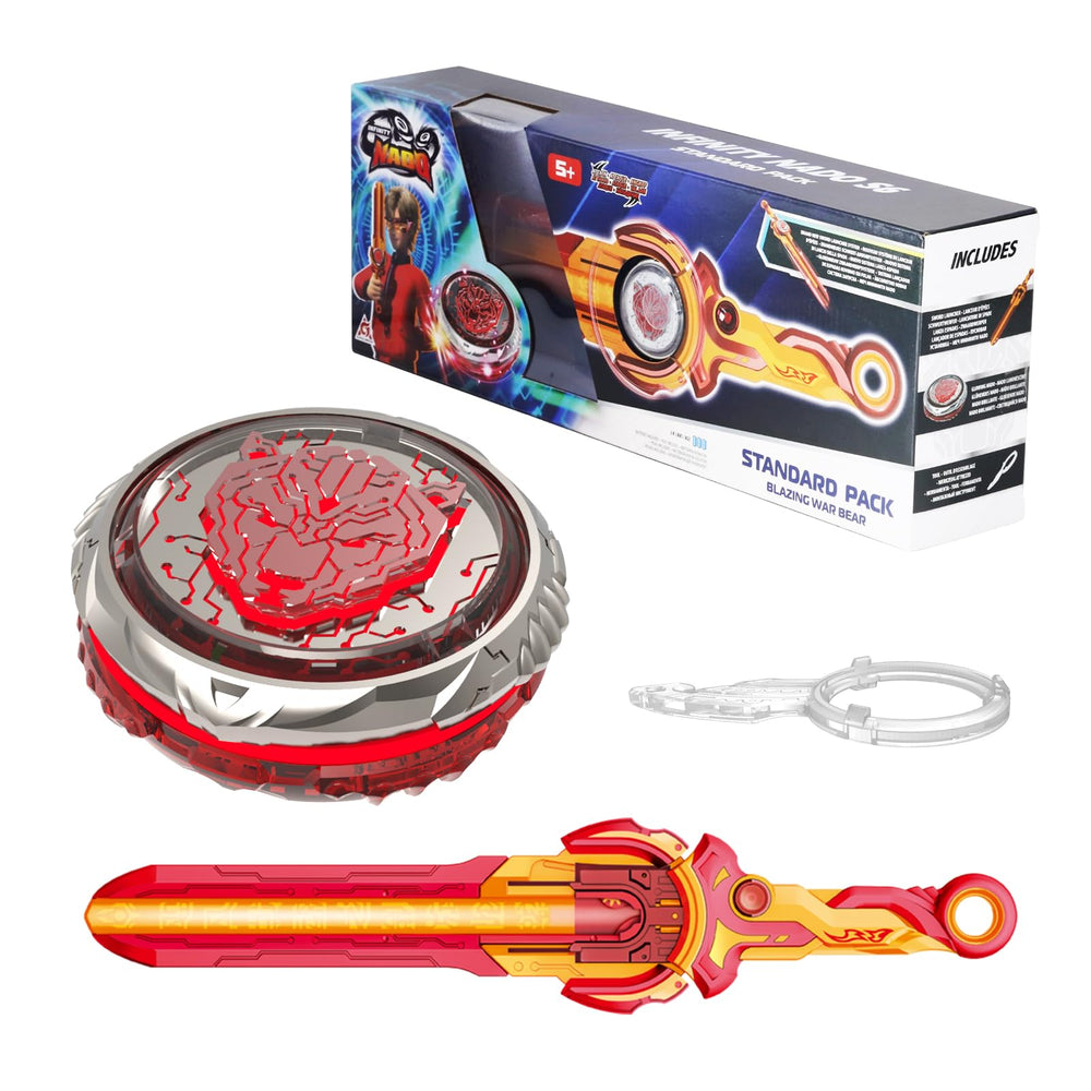 Infinity Nado Blazing War Bear with sword launcher for epic battles.