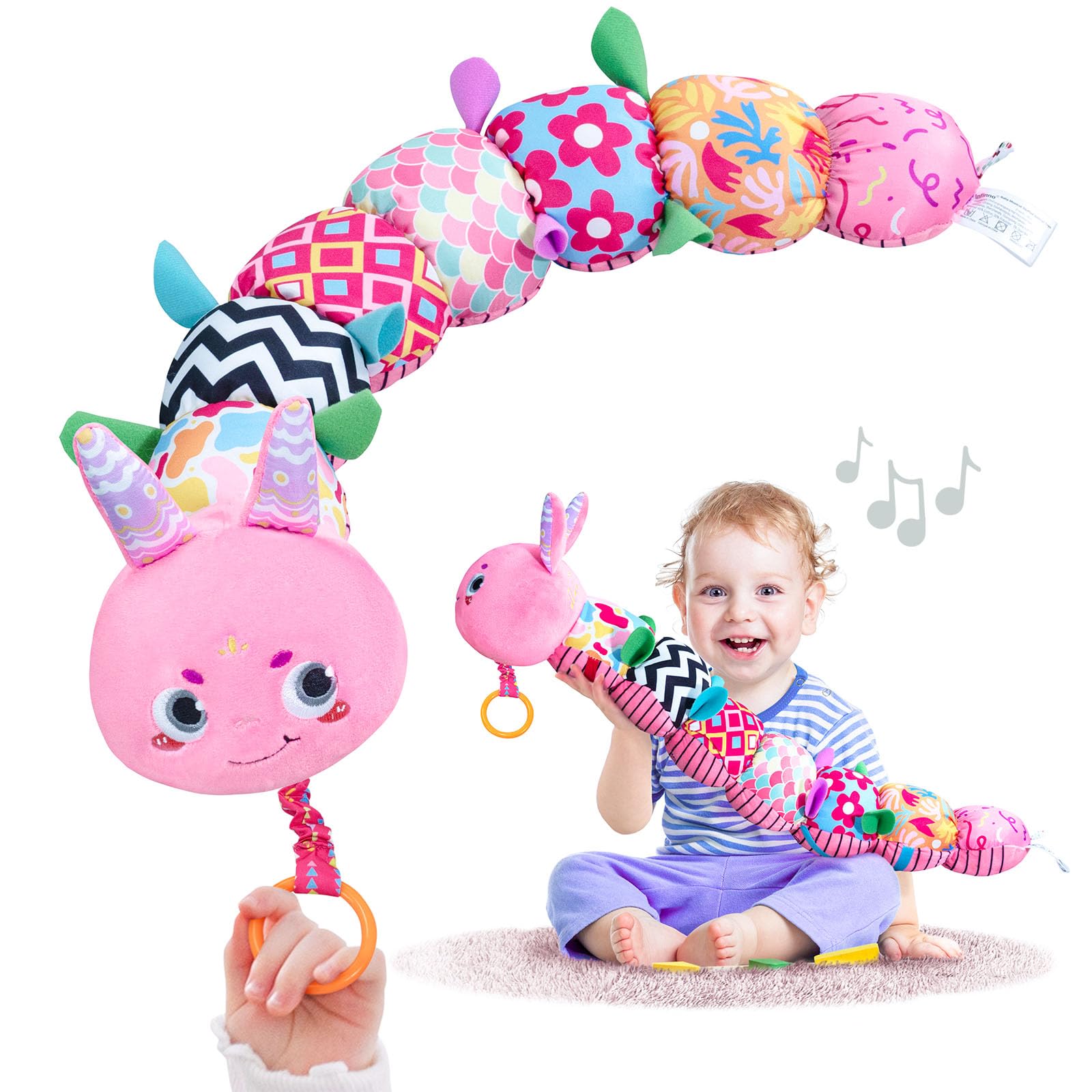 Infinno Caterpillar pink head music for soothing playtime and gentle listening