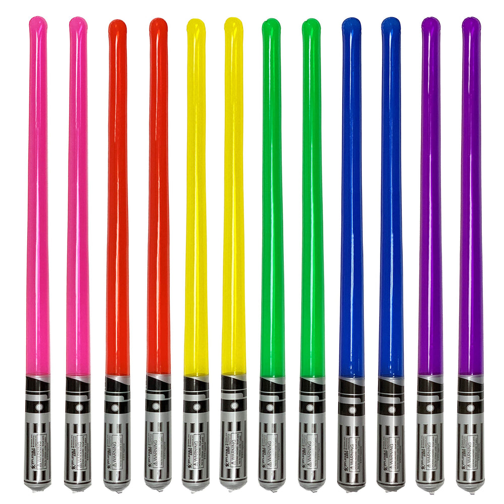 Inflatable Army lightsabers pink blades for party favors.