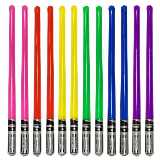 Inflatable Army lightsabers pink blades for party favors.