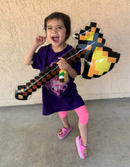 Inflatable Army pixel hatchets 27 inches for safe kids play.