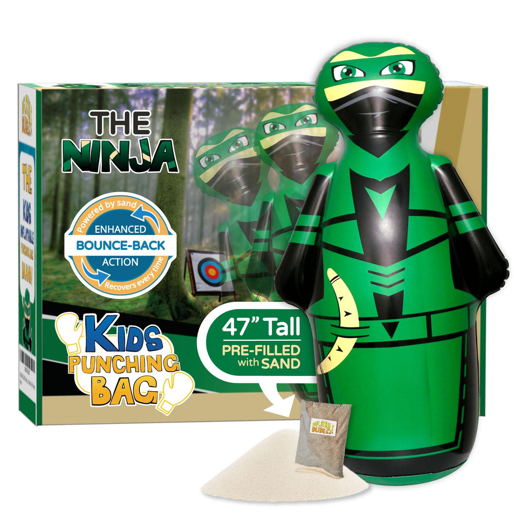 Inflatable Dudes Archy 47-inch ninja punching bag for active play