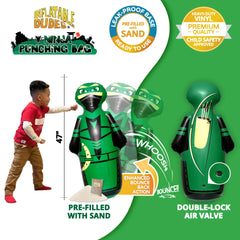 Kids enjoying ninja bopper for safe, active play with Inflatable Dudes
