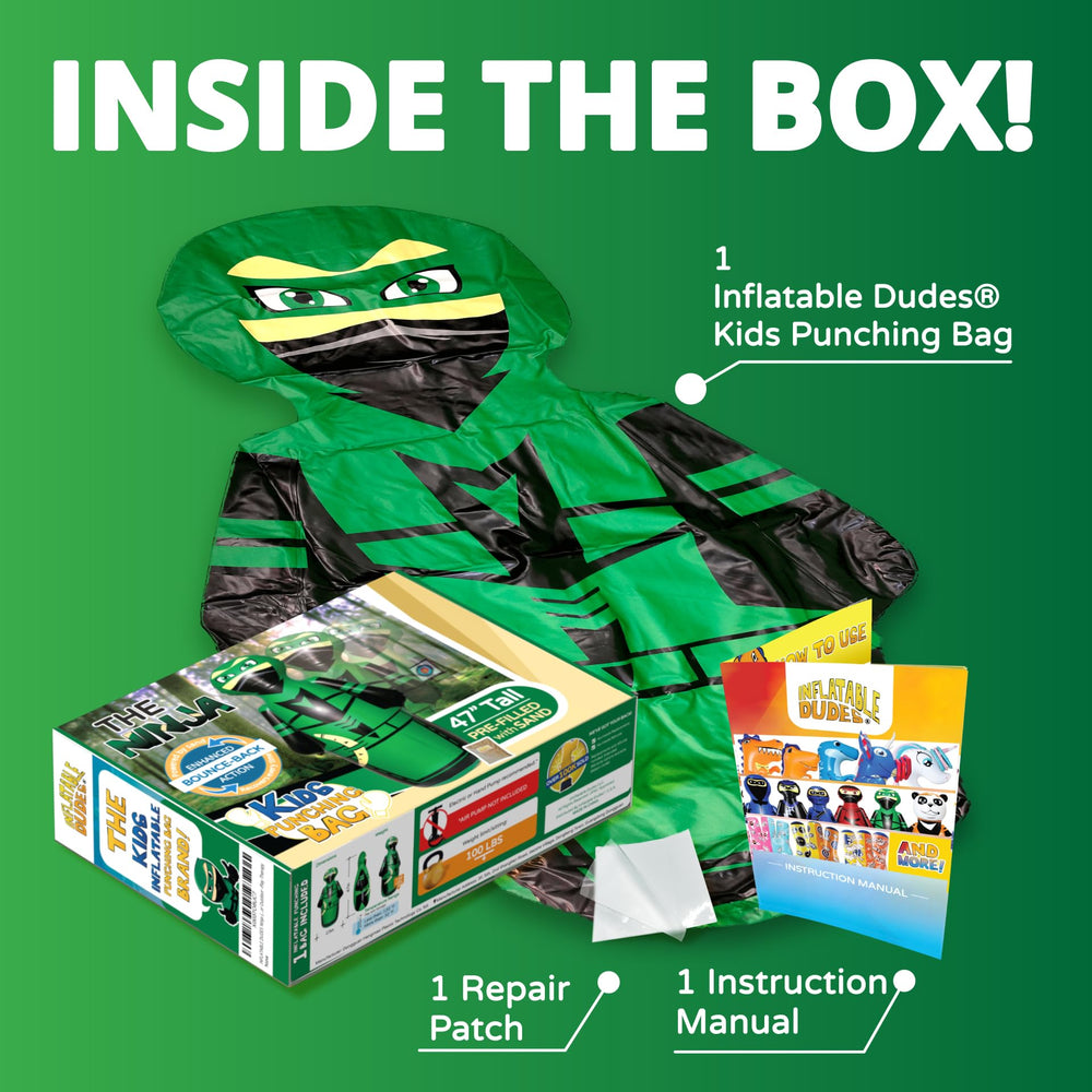 Ninja birthday party decorations featuring Inflatable Dudes bag