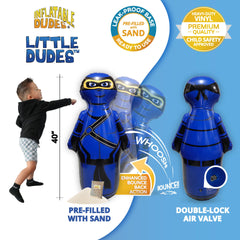 Inflatable Dudes Ninja Toy 40-Inch kid punching action captures energetic play sessions.