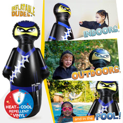 Inflatable Dudes Ninja Toy base filled with sand for stable outdoor fun.