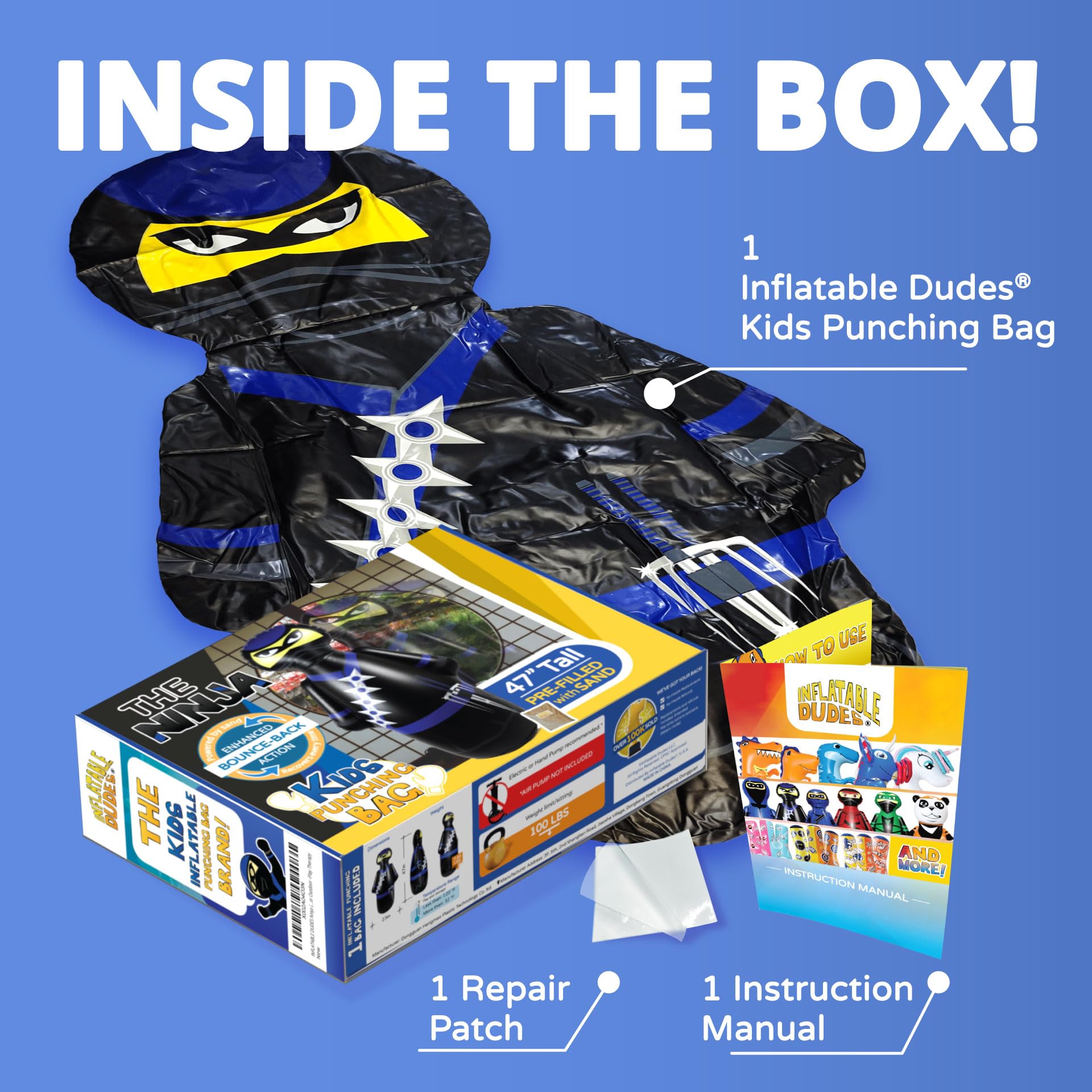 Inflatable Dudes Ninja Toy suitable for indoor or outdoor fun.