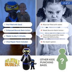 Inflatable Dudes Ninja Toy leak-proof bottom supports steady performance.