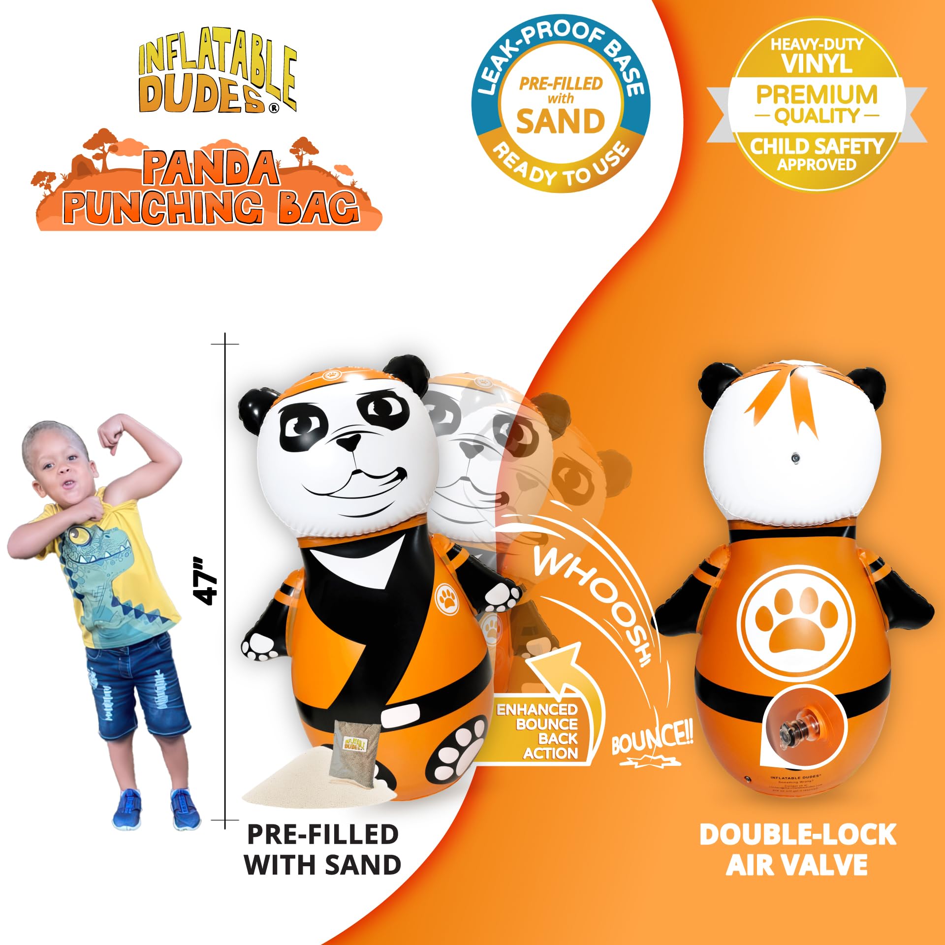 Inflatable Dudes Panda Toy for indoor and outdoor use