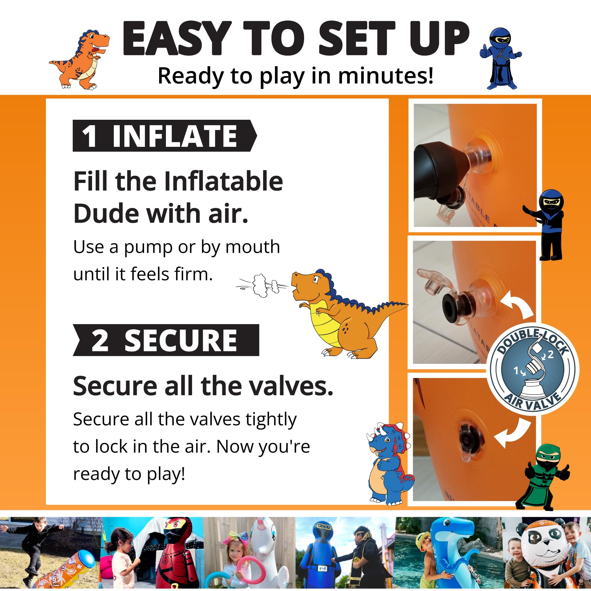 Inflatable Dudes Panda Toy helps kids build strength and coordination
