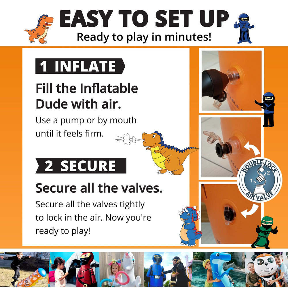 Inflatable Dudes Panda Toy helps kids build strength and coordination