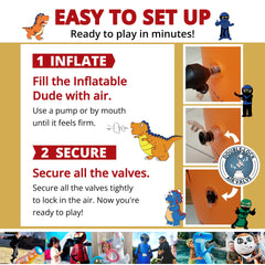 Inflatable Dudes Ninja Toy suitable for indoor or outdoor use by kids.