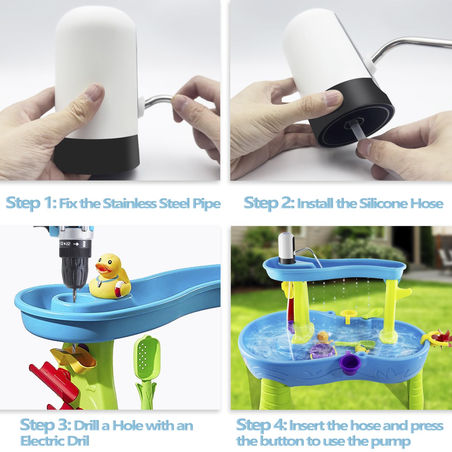 Infowush Water Table Pump lightweight design for easy transport and setup.