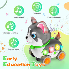 Ingbear bilingual learning puppy teaches basic English and Spanish through playful prompts.