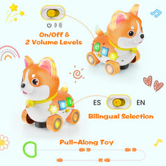 Ingbear pull-along puppy promotes active exploration